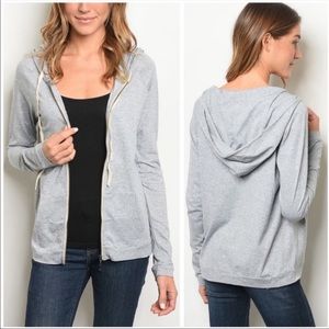 Heather Gray long sleeve zipper hoodie